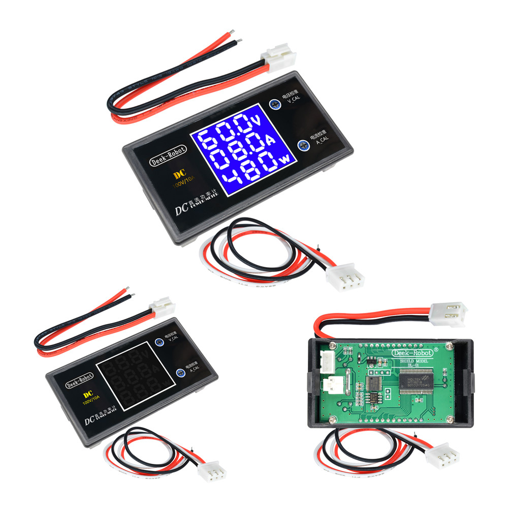 Original Aideepen DC 100V 10A 1000W Digital LCD Display Voltmeter Wattmeter Current Power Tester