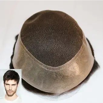 8 X10 100 Real Human Hair Natural Black Men Toupee French Lace