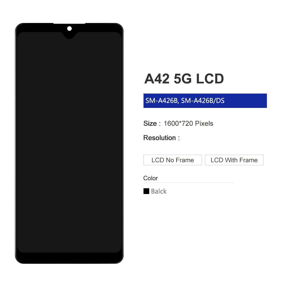 Bluesky Super AMOLED cho Samsung Galaxy A42 LCD a426b a426u Hiển thị màn hình cảm ứng lắp ráp với khung cho Samsung A42 5 gam Màn hình LCD