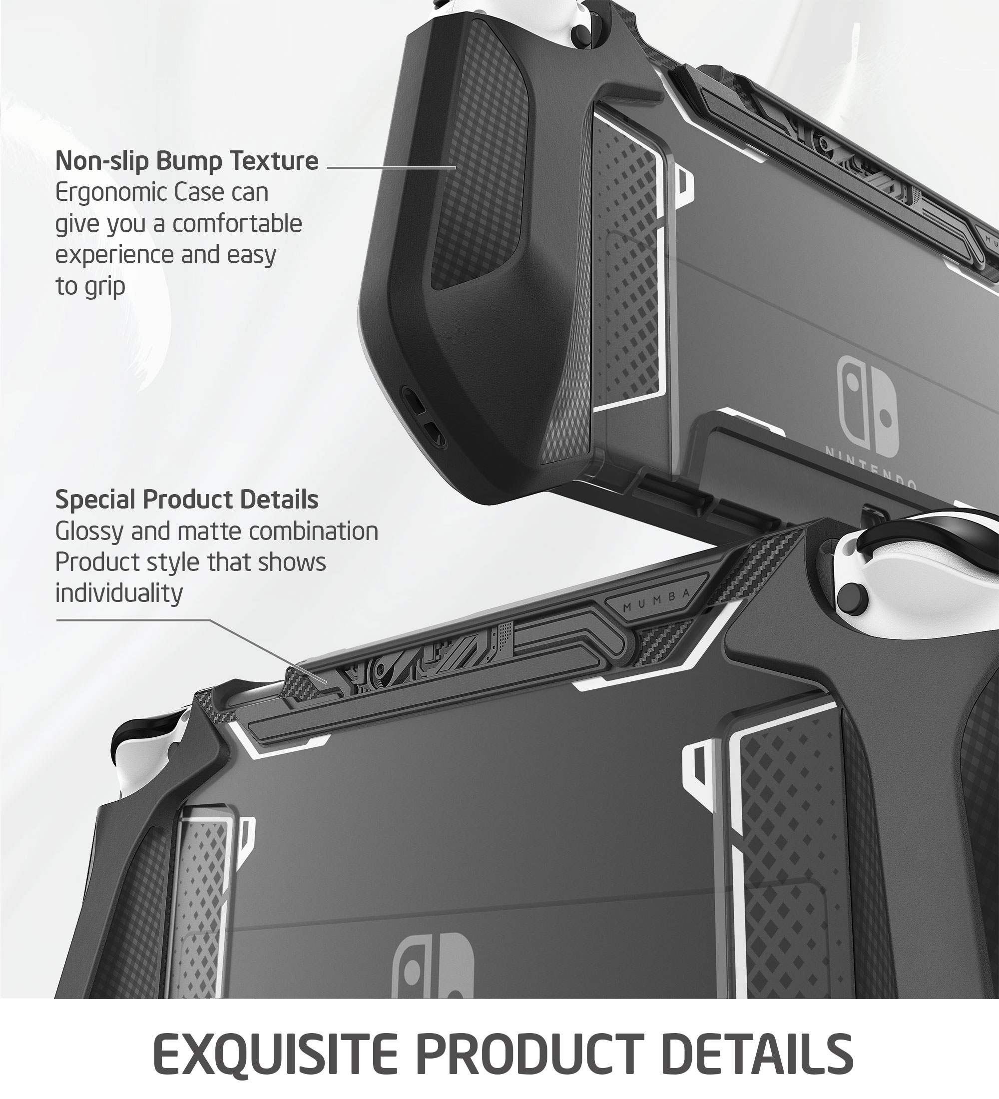 Mumba Dockable Trường Hợp Đối Với Bộ chuyển đổi Nintendo Oled 2021 Blade Series TPU Grip Bảo Vệ Bìa Phụ Kiện Tương Thích Với 7 Inch Và Joy-Con Điều Khiển
