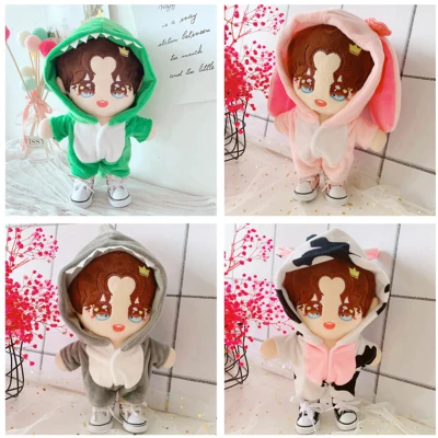 Tarow Doll Jumpsuits Casual Fabric Cartoon Pajamas Doll Accessories For 20 Cm Doll