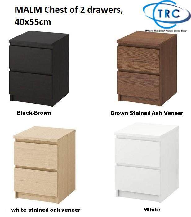 Ready Stock Ikea Malm Chest Of 2 Drawers 40x55cm Lazada