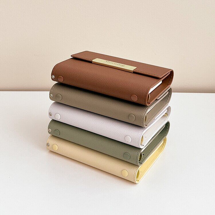 A7 Pu Leather Pocket Notebook Loose-Leaf Binder Journal Diary Agenda Planner Notepad School Stationery Support Customized