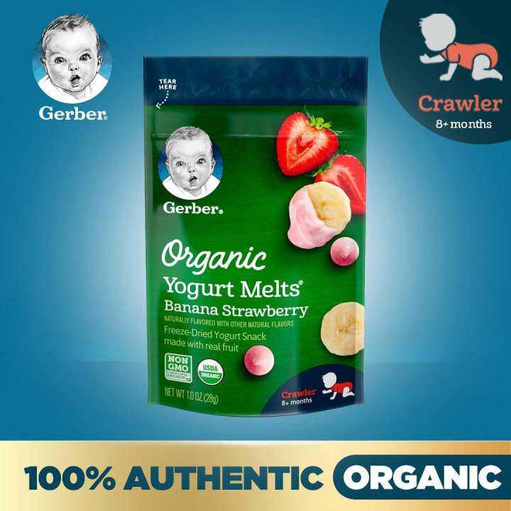 gerber organic yogurt melts banana strawberry