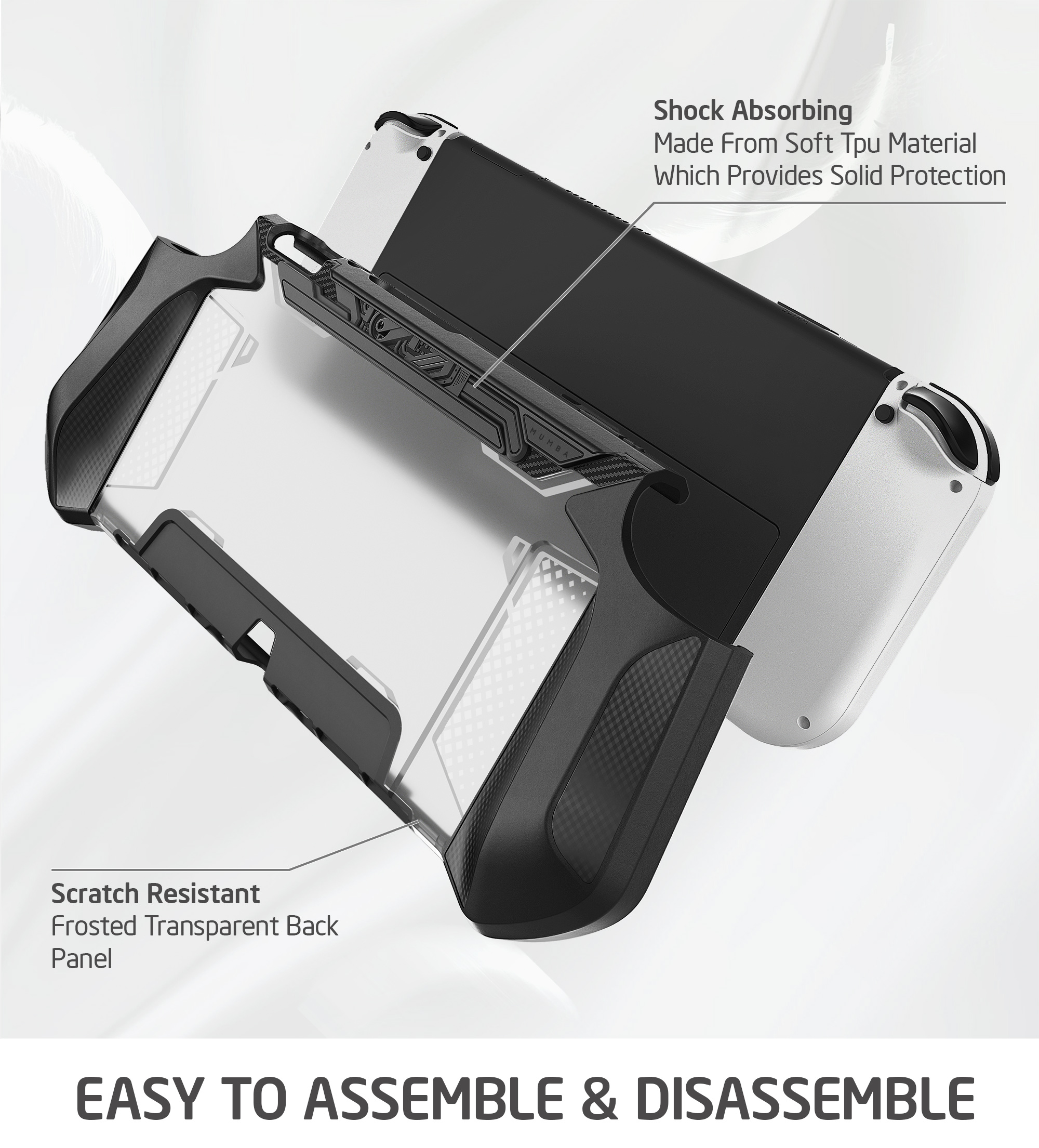 Mumba Dockable Trường Hợp Đối Với Bộ chuyển đổi Nintendo Oled 2021 Blade Series TPU Grip Bảo Vệ Bìa Phụ Kiện Tương Thích Với 7 Inch Và Joy-Con Điều Khiển