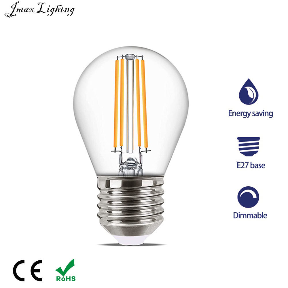 Jmax retro edison e27 led filament bulb lamp bulb g45 2w 4w 6w glass bulb vintage candle light cool/neutral/warm white