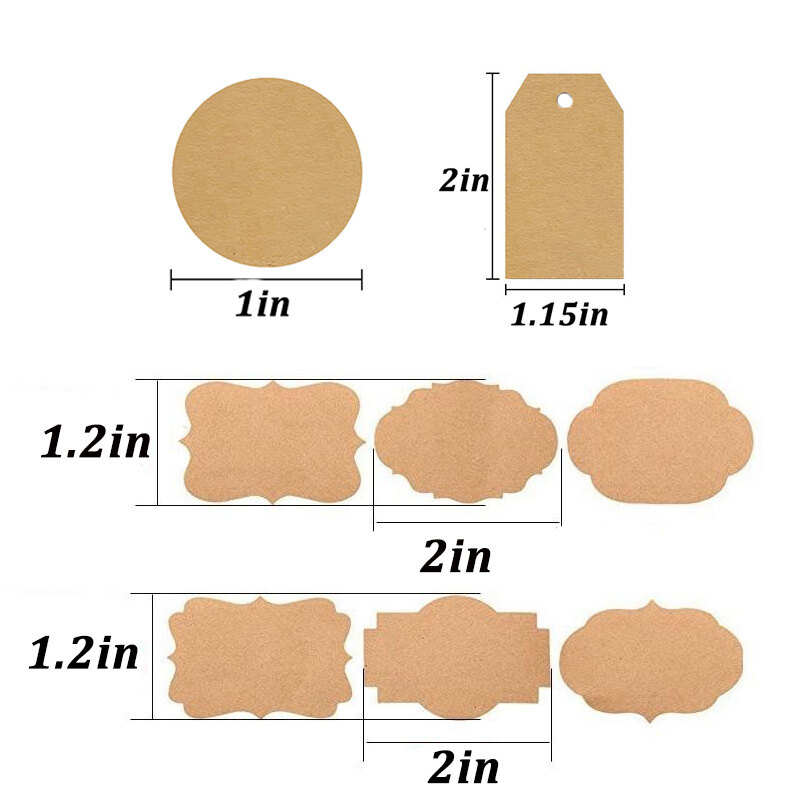 300Pcs/Roll Office Kraft Paper Stickers Food Jar For Classification Label Packaging Baking