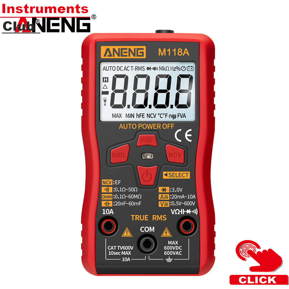 ANENG M118A Auto Ranging Digital Multimeter High-Accuracy TRMS 6000 Counts Voltage Current Ohm Capacitance Diode Multi Tester