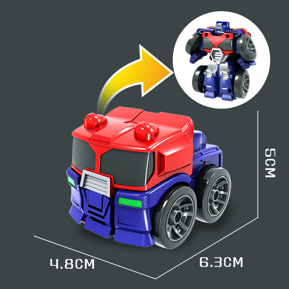 Robot Xe Hơi Biến Hình Mini, Mô Hình Xe Tải Quán Tính Biến Đổi Tương Tác Bé Đồ Chơi