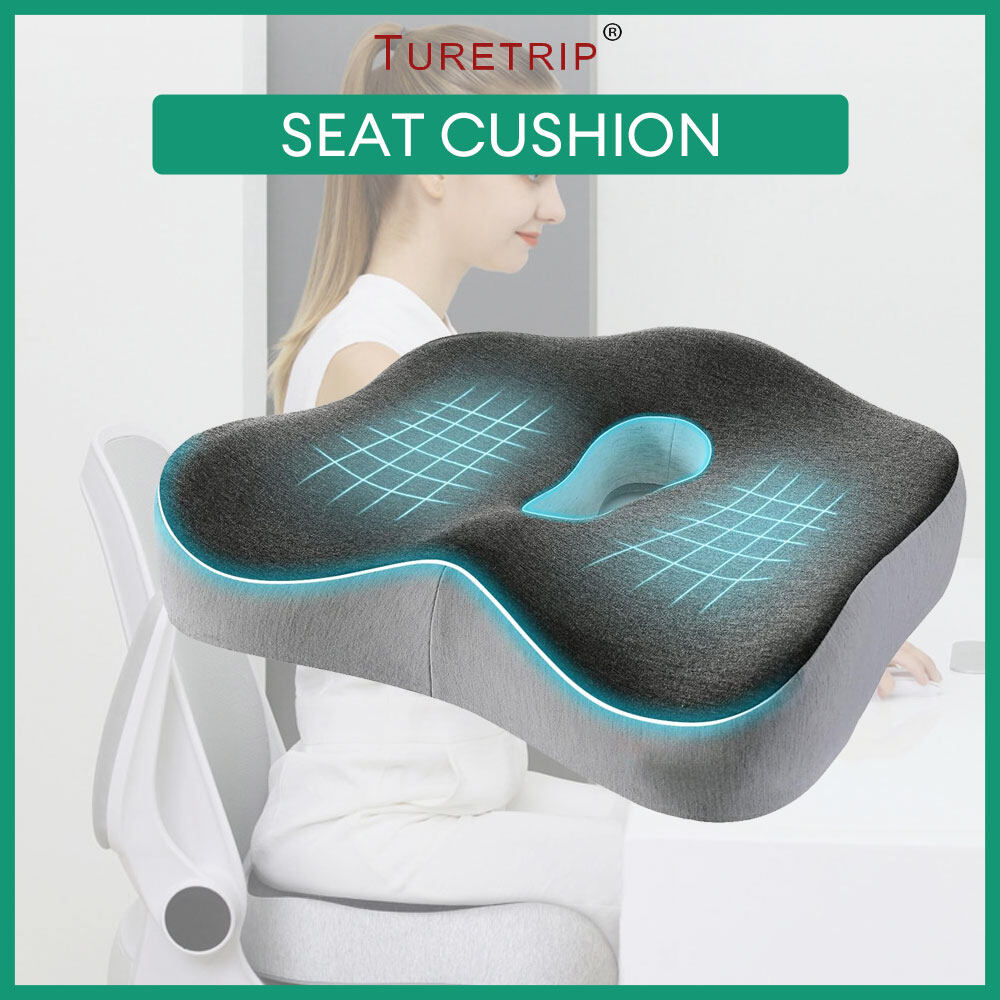 Everlasting Comfort Seat Cushion Pillow for Office Chair - Sit Longer, Feel  Better - Butt, Tailbone, Back, Coccyx, Sciatica Memory Foam Cushions 