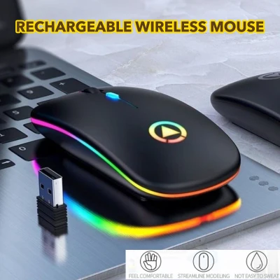 Rechargeable Mouse Wireless Silent LED Backlit Mice USB Optical Mouse PC Laptop Computer