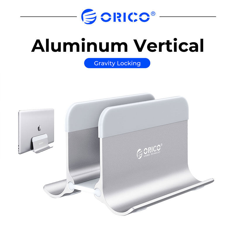 ORICO Aluminum Vertical Laptop Stand Gravity Locking Holder Desktop Notebook Stand Tablet Stand for Storage