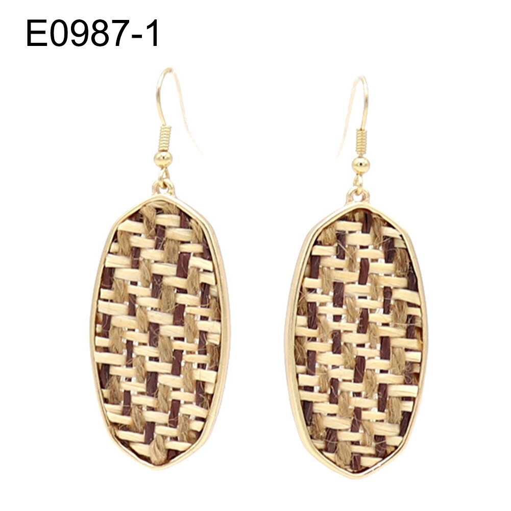 Talent Star Fashion Women Abalone Shell Leopard Oval Dangle Drop Hook Earrings Jewelry Gift