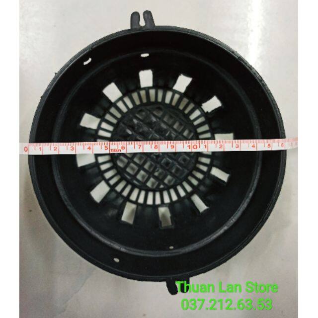 Chậu nhựa đen trồng lan f16