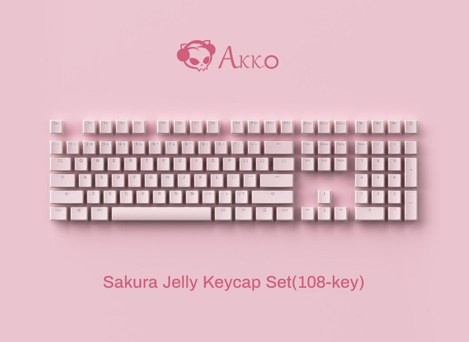Akko Sakura Jelly Keycap Set Pudding Key Caps OEM Profile PBT+PC for