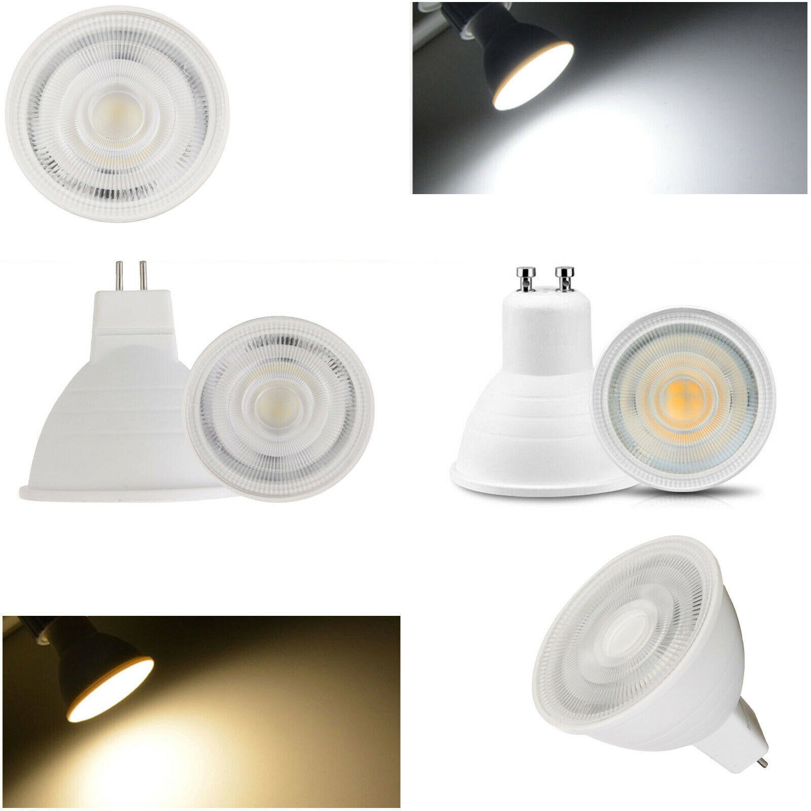 Ranpo Pcs Dimmable Gu Cob Led Spotlight W Mr Gu Bulbs Light V V White Lamp