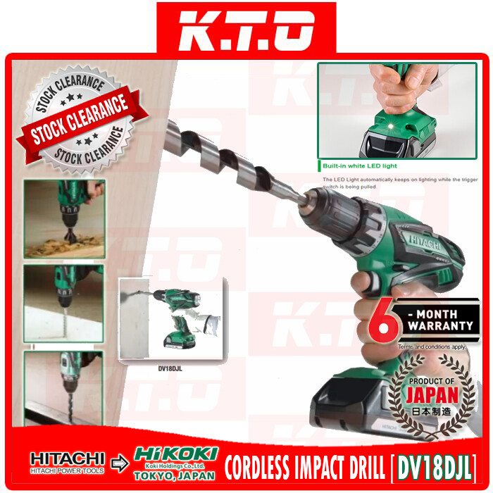CLEAR STOCK] PROMOTION HITACHI HIKOKI DV18DJL CORDLESS IMPACT