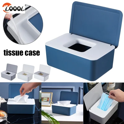 Loool Multifunctional Dustproof Tissue Storage Box Case Wet Wipes Dispenser Holder with Lid for Face Cover