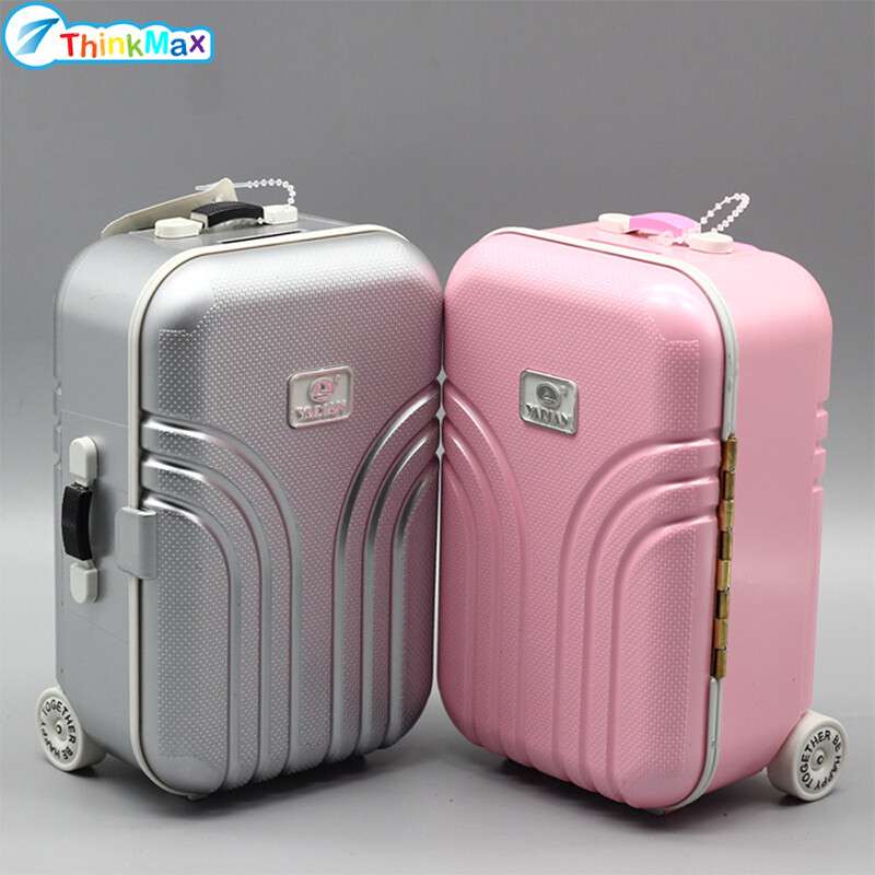 Cute Plastic Rolling Suitcase Mini Luggage Box for BJD Dolls