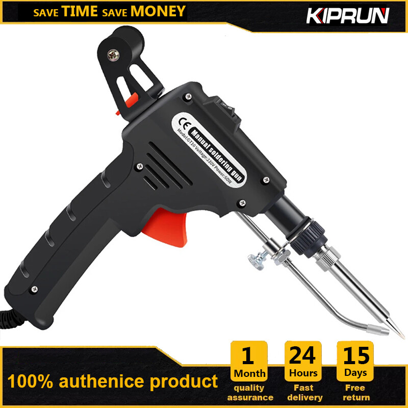 KIPRUN Auto Welding Soldering Iron, 220V 60W Electric Soldering Iron Semi Automatic Solder Sucker Wire Welding Tools Adjustable Solder Tool Kit Fast Heating