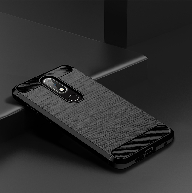 Ốp Lưng Nokia 6.1 Plus Nokia6.1Plus Ốp Lưng Silicon Mềm TPU Sợi Carbon Ốp Điện Thoại Giáp