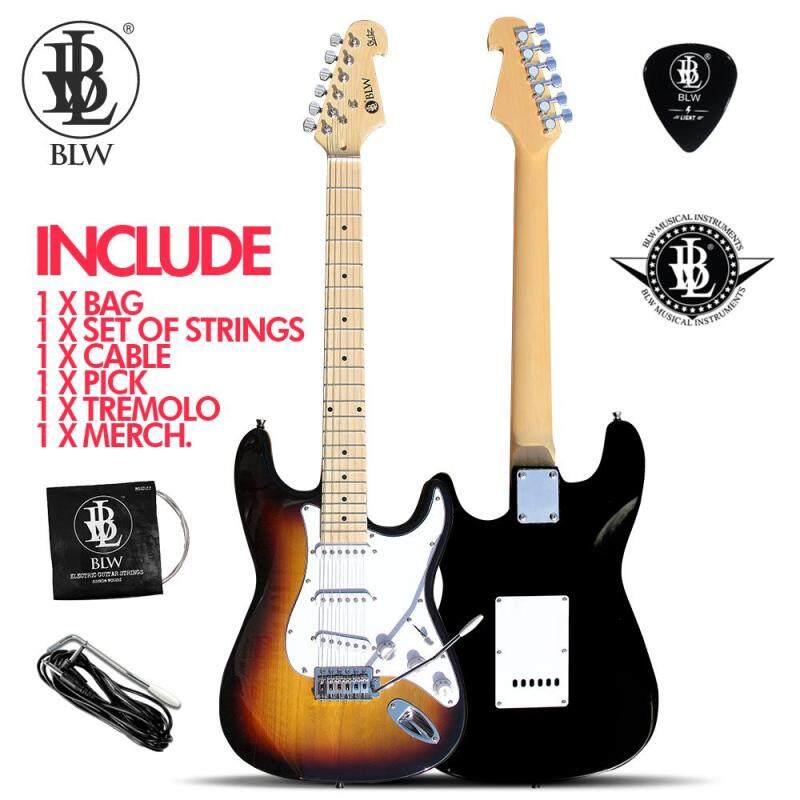 BLW GLITZ MKII Stratocaster Style Electric Guitar Starter Beginner Pack comes with Amplifier, Bag, Cable, Strings, Pick and Merchandise Sticker Malaysia