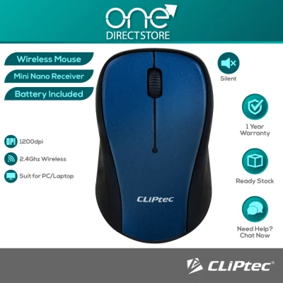 CLiPtec XILENT II 2.4Ghz 1200dpi Wireless Silent Mouse RZS856