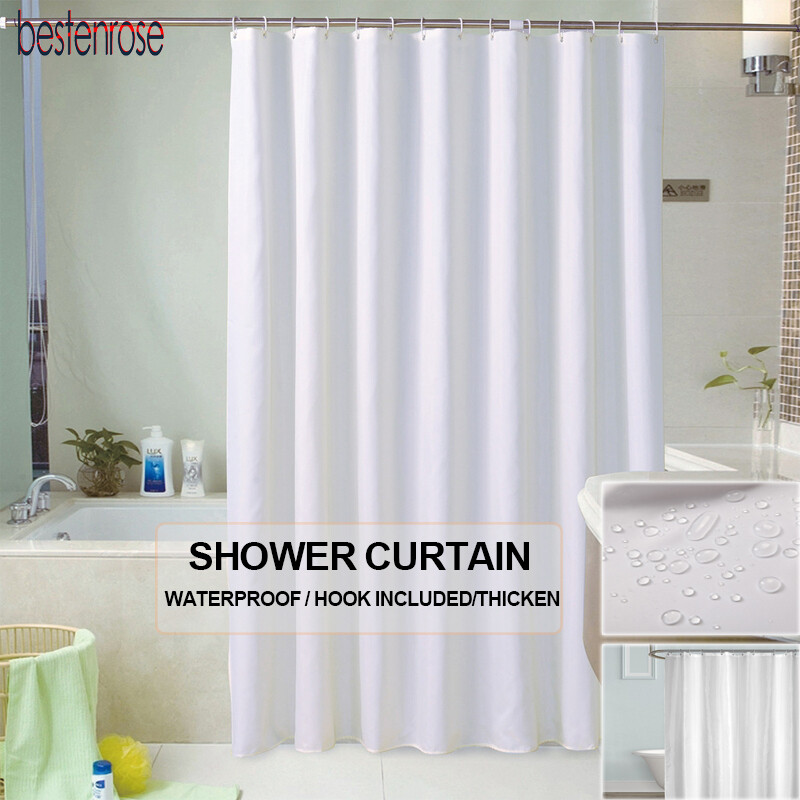 Bestenrose Bathroom Waterproof Mould Proof Shower Curtain Cloth Bathroom Warm Partition Curtain Window Curtain Shower Curtain