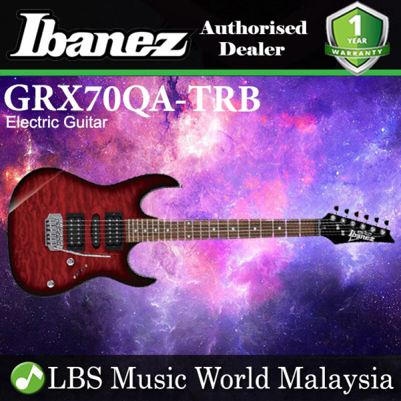 Ibanez Gio GRX70QA-TRB Solid Basswood Body Electric Guitar Transparent Red Burst (GRX70QA) Malaysia
