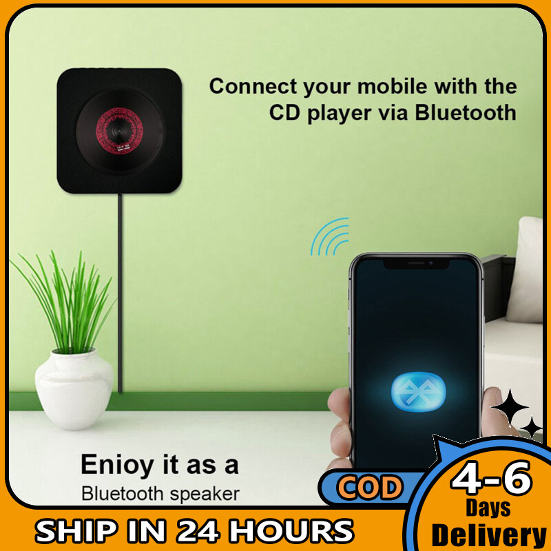 Wall Mountable CD Player Portable Bluetooth Music Player with Remote Control