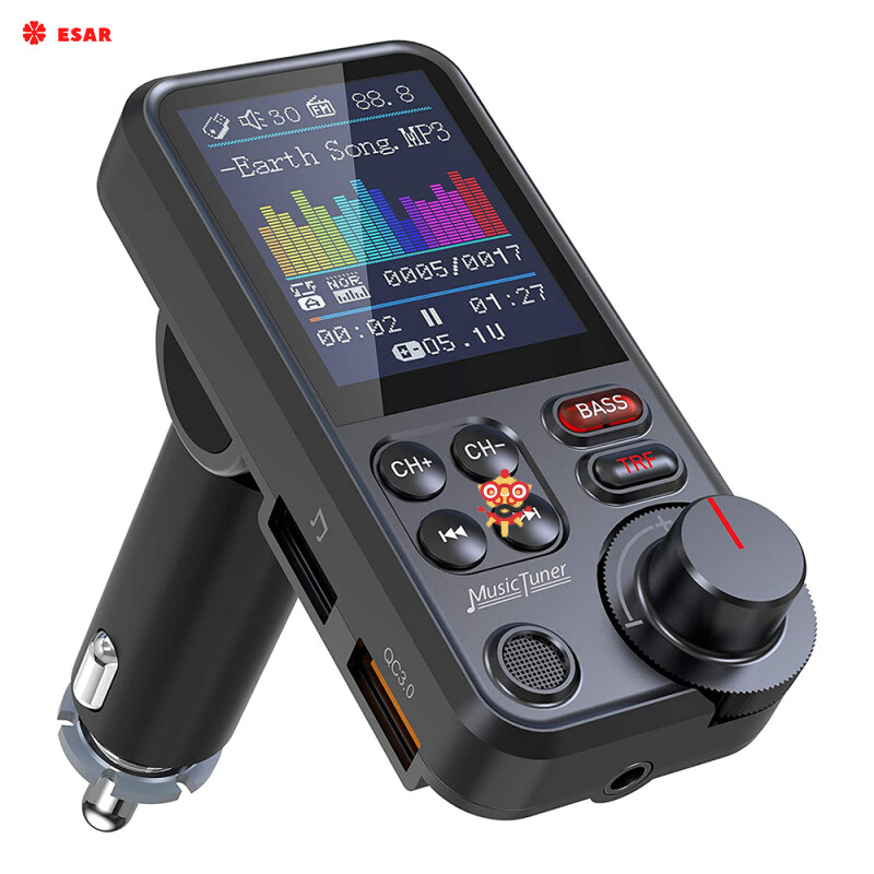 Bt93 Car Mp3 Music Player Hands-free Kit Wireless Bluetooth-compatible Fm Transmitter Aux Qc3.0 Fast Charge