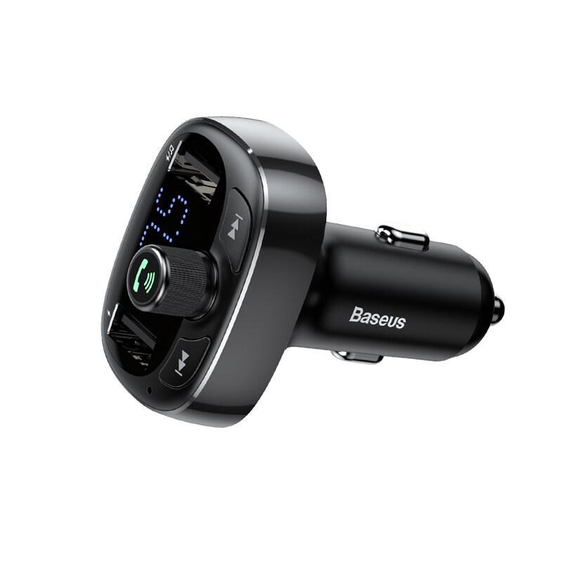 Baseus FM Transmitter Bluetooth FM Transmitter Wireless Radio Adapter Car Kit with Dual USB Charging Car Charger MP3 Player Support TF Card / USB Disk