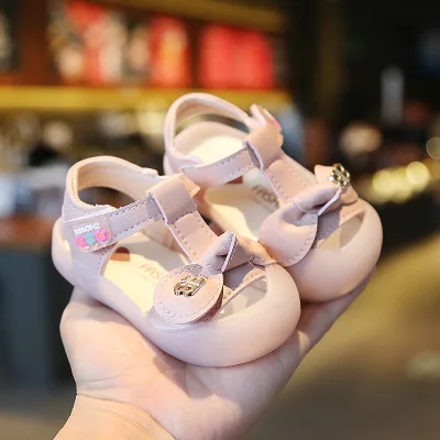 Baby Girl Leather Sandals 2020 Summer New Princess Baotou Cute Sandals Baby Toddler Shoes 1-2 Years Old