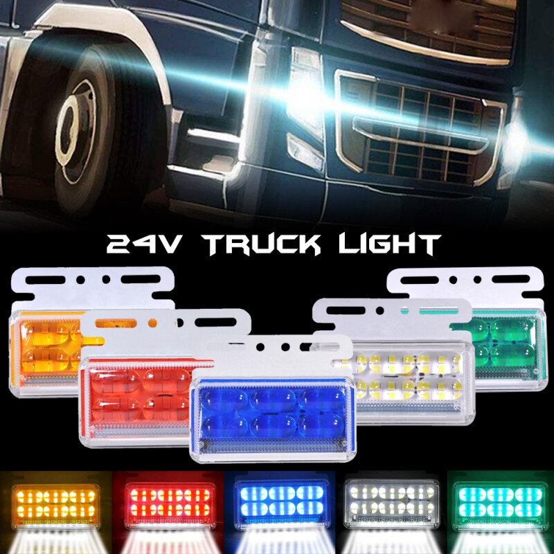 JaneDream 1 Cái Đèn Đánh Dấu Bên Hông Xe Tải 5D 24V Cảnh Báo Tail Light Đèn Xe Moóc Ô Tô Hổ Phách DC24V 37 LED