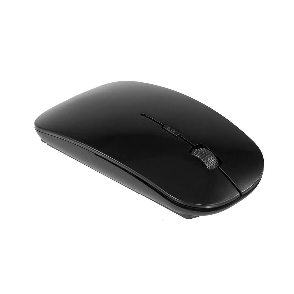 2.4G Wireless Mouse Portable Ultra-thin Mute Mouse 4 Keys Wireless Optical Mouse 1600DPI for Desktop Computer Laptop Black