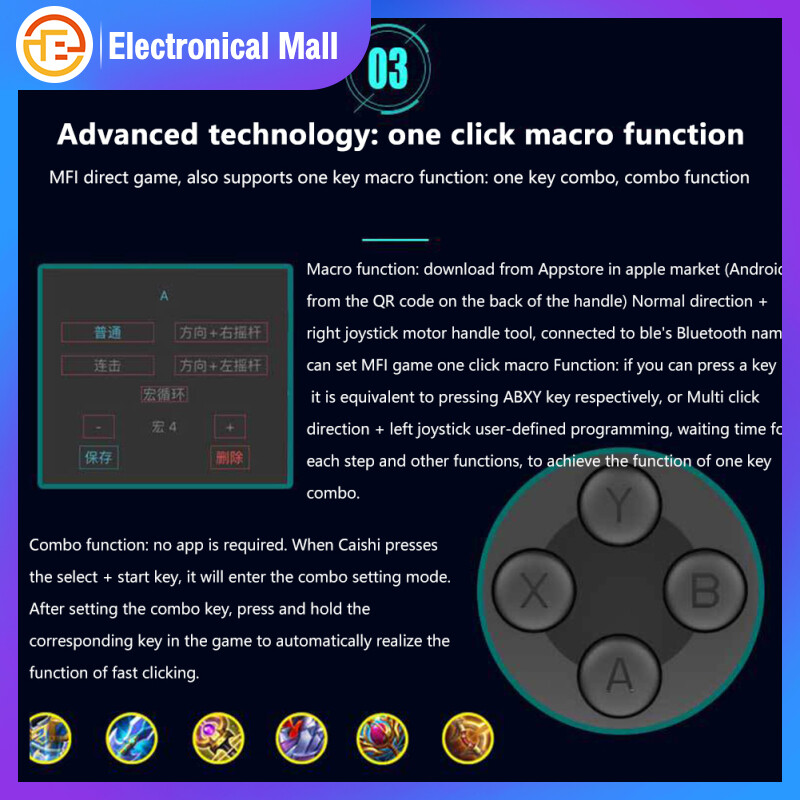 Portable Left Right Separation Gamepad Joystick Compatible For Android/ios Phone Mocute-061