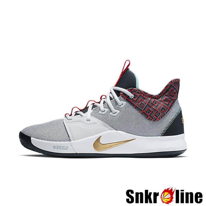 Discount Nike_PG 3 EP BHM 2019 Black History Month Original Men's Basketball Shoes Authentic Paul George_NBA Sneaker for Men Pure Platinum/Metallic Gold BQ6242-007