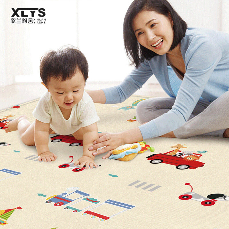 XINLANYASHE Foldable crawling mat, crawling mat, 2-sided printed pattern, premium crawling mat, foldable crawling mat, 2cm thick, patterned on 2 sides, easy to fold, crawling mat, baby crawling mat, crawling mat, mat, pad Foldable, safe to crawl