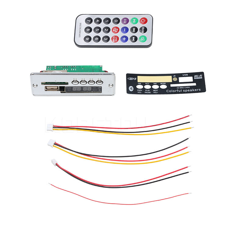 Wireless Bluetooth MP3 Player Decoder Board DC 12V Hands-free Car Kit LED Screen SD FM Radio 3.5mm Aux Line-in Audio Module Receiver With Remote Controller