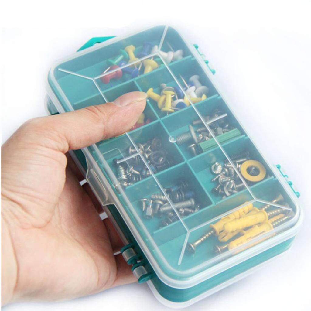 Gazechimp Empty 8 Slots Tools Storage Box Case Screws Nails Nuts Organiser Container for Tool Hardware Thread Fitting Sewing Material