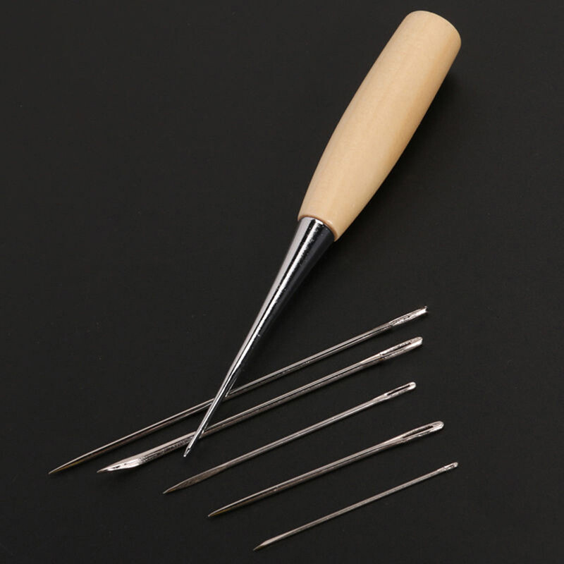 bashijian 10pcs Leather Sewing Needles Stitching Needles Kit Thread Thimbles Shoes Tool