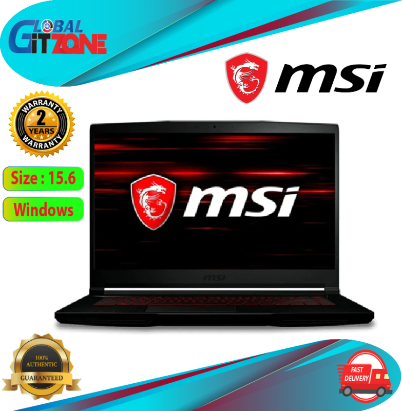 MSI Gaming Laptop Thin GF63 10SCXR-400BN 15.6 -Inch FHD Black ( i5-10300H, 8GB, 256GB SSD, GTX1650 Max-Q 4GB, W10 ) Malaysia