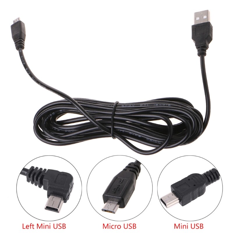 Bộ Chuyển Đổi Cáp Nguồn DVR Camera Xe Hơi 3.5M, Đầu Ra Camera Hành Trình Mini Micro USB 5V/2A