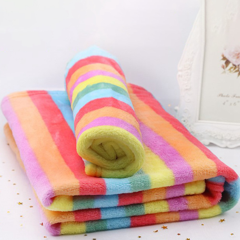 Flannel đầy màu sắc ấm chăn ba kích cỡ tùy chọn Pet Dog Cat Golden Retriever Teddy mùa thu và mùa đông