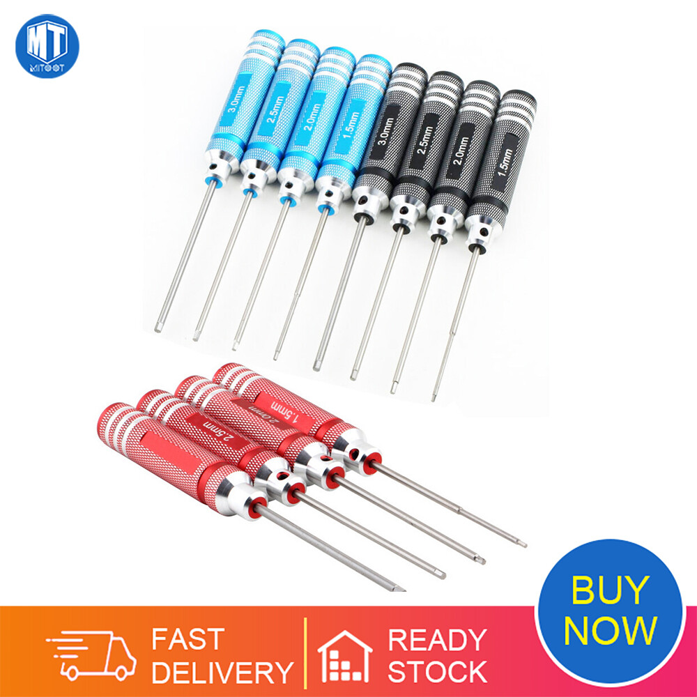 RC Tools 4 pcs hex screw driver set titanium plating hardened 1.5 2.0 2.5 3.0mm screwdriver For helicopter toys