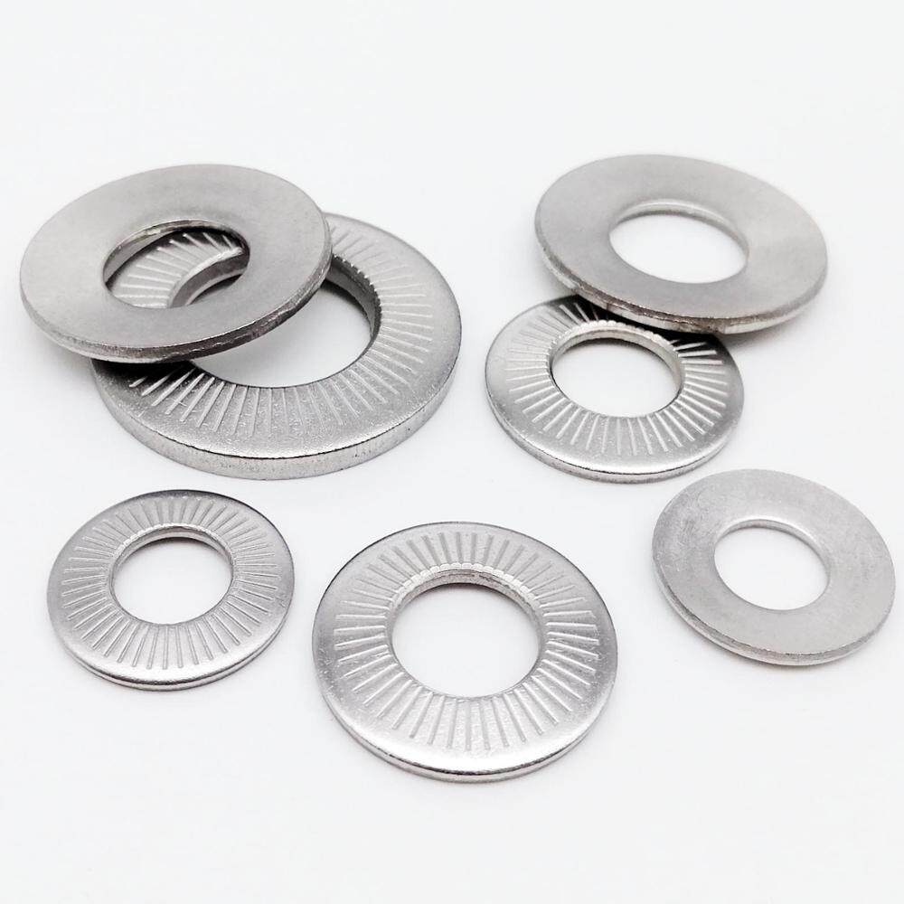 2/50 M3 M4 M5 M6 M8 M10 M12 M16 Nfe25511 A2 304 Stainless Steel Disc Spring Serrated Lock