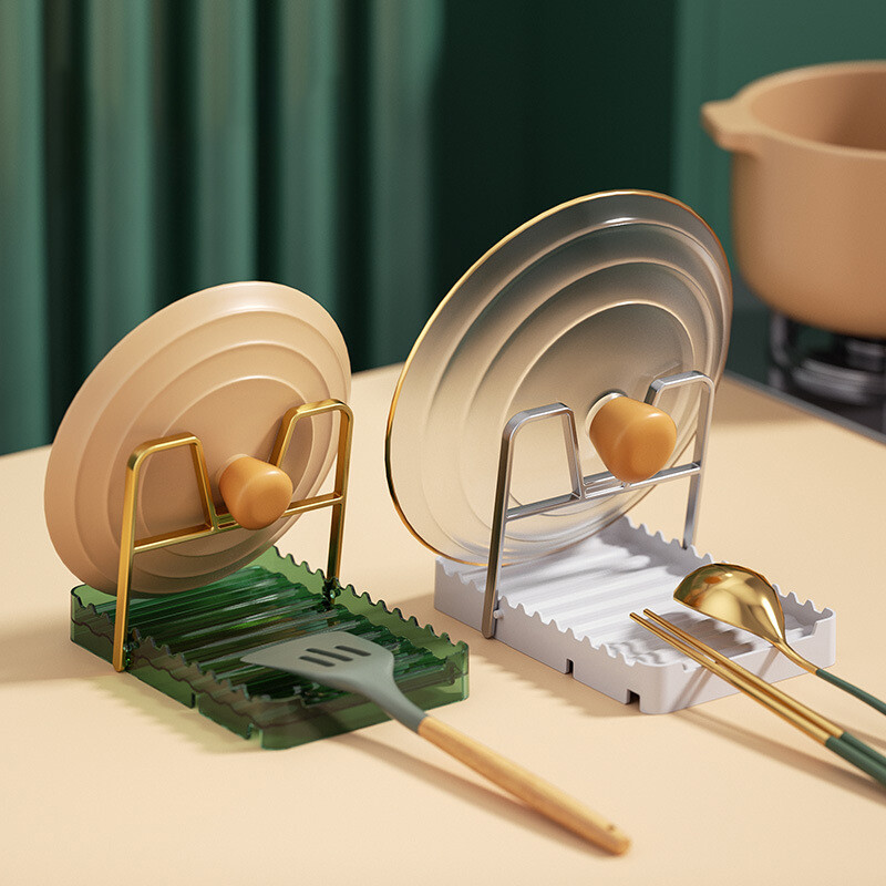 KS Pot cover rack multifunctional table top rack household spatula storage rack kitchen folding rack