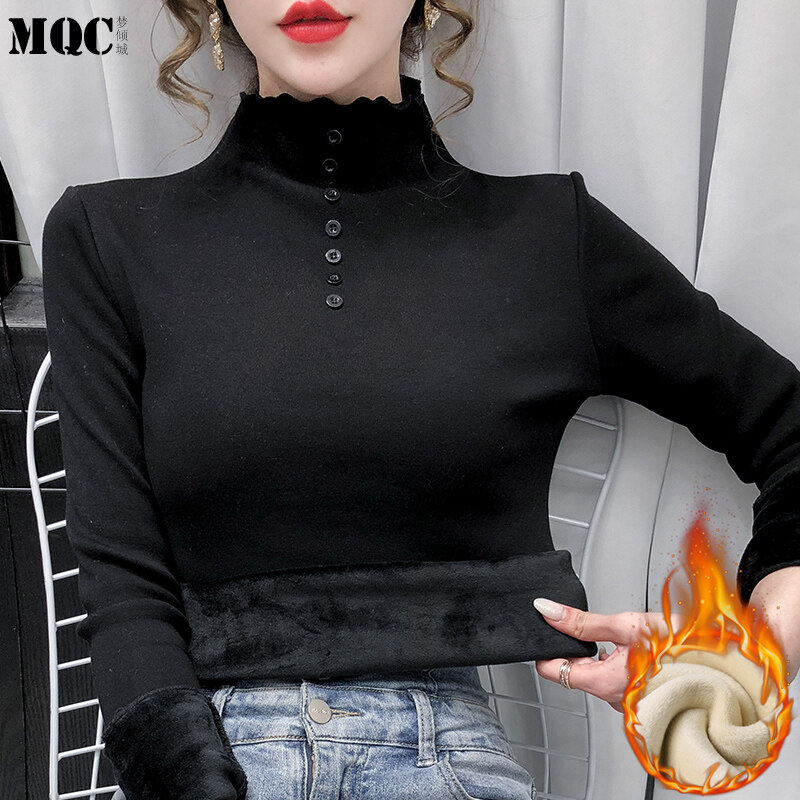 high collar long sleeve shirt