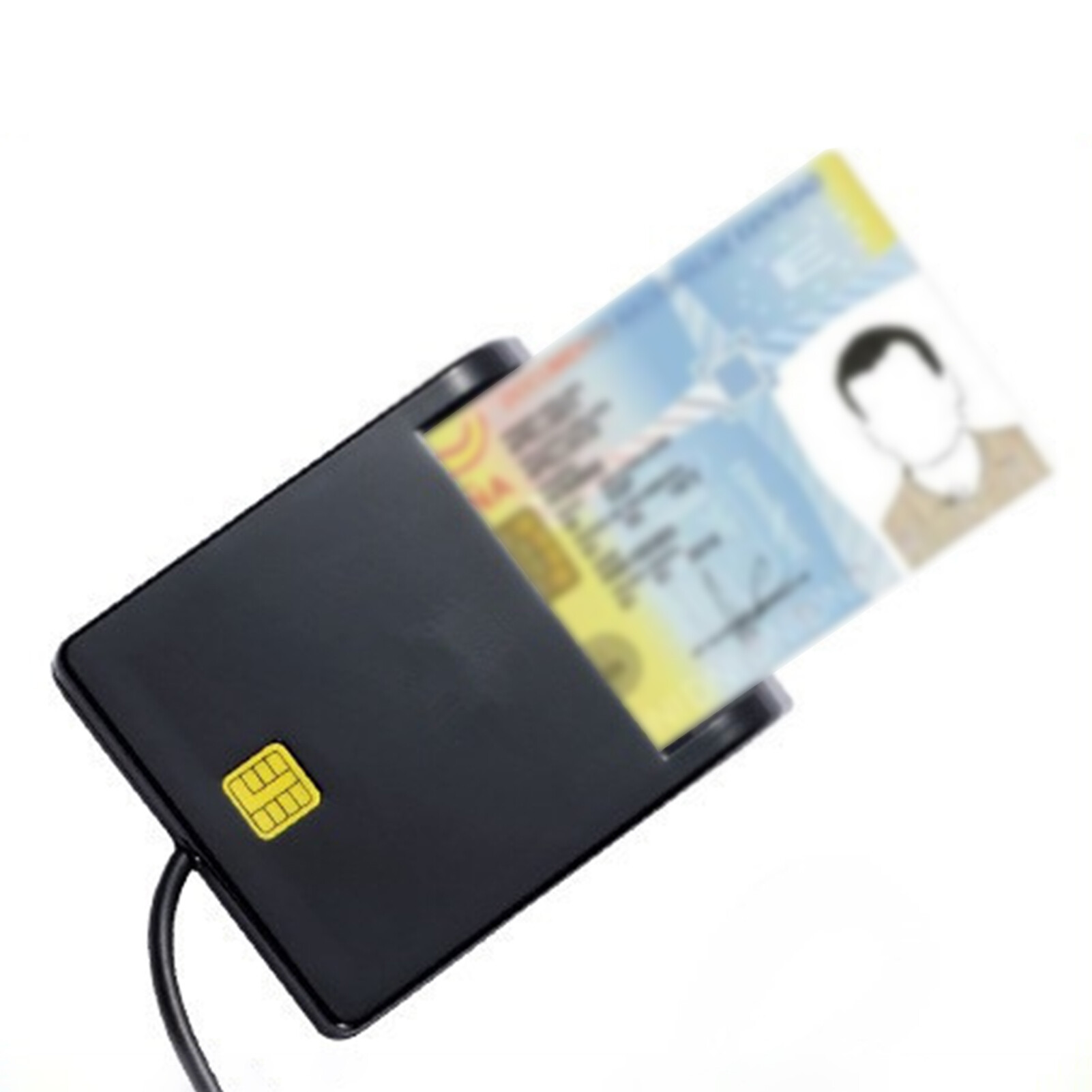 Anxinshui 1 Set Card Reader Intelligent Identification SM/C/ID/SD Card Accurate Reading with LED Light Support Touch Chip Card Operations Smart Chip Reader Office Products Smart Card Reader