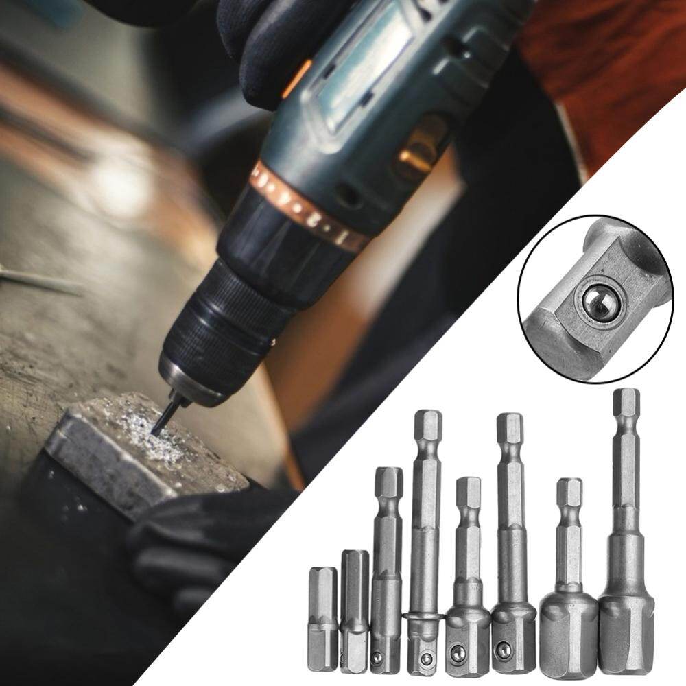 Socket Adapter Hex Shank to Square Head Extension Drill Bits Hex Bar Set